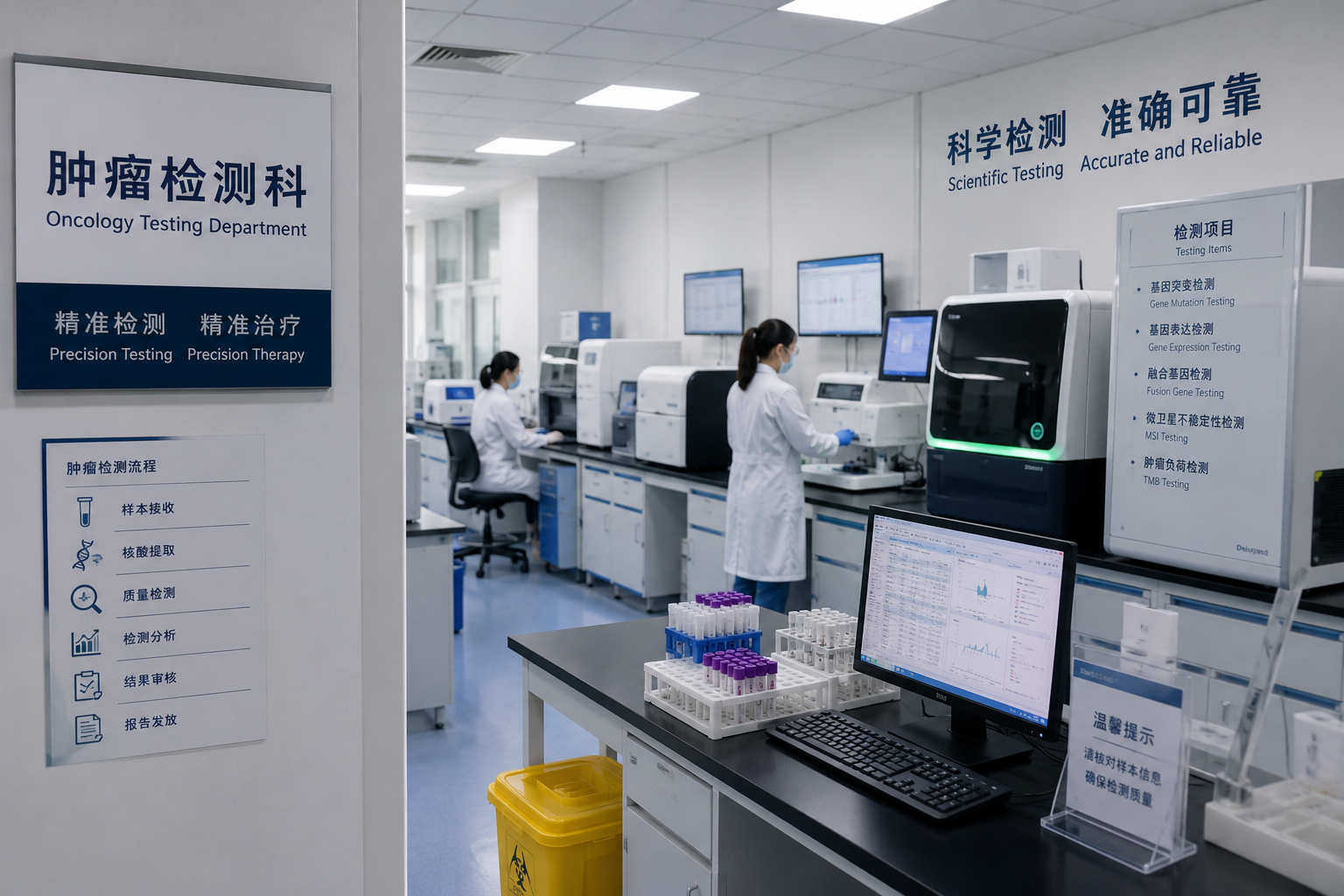 Doctors reviewing diagnostic report